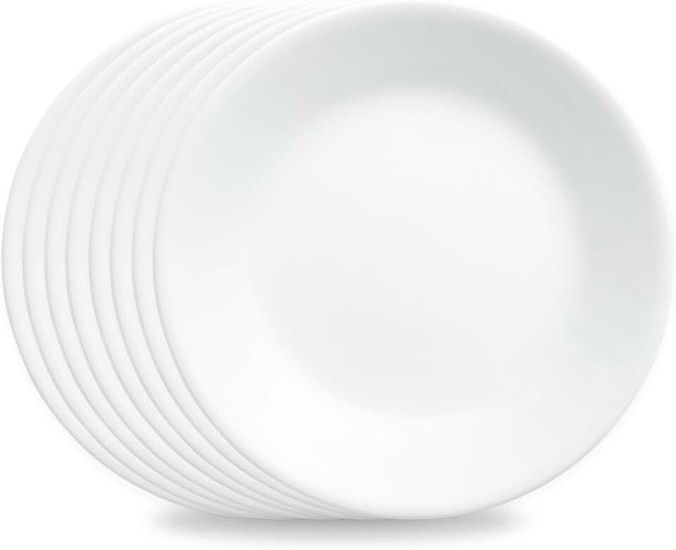 Corelle Winter Frost White 8-Piece 6.75-Inch Appetizer Plate Set