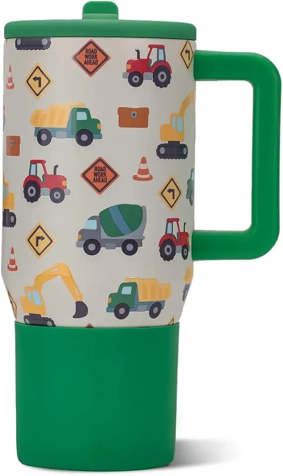 HydroJug Traveler 20oz Kids Insulated Tumbler with Handle, Under Construction