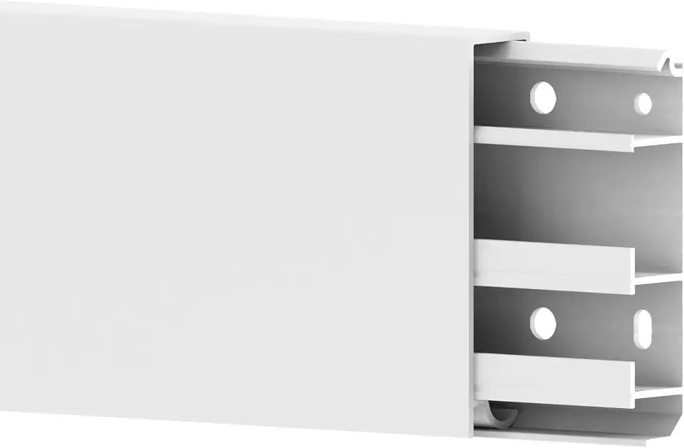 Cablecoach 6 m Sockelleiste aus PVC, mit integriertem Kabelkanal, Farbe: Weiß, Höhe: 80 mm (4 Stück á 1,5 Meter)
