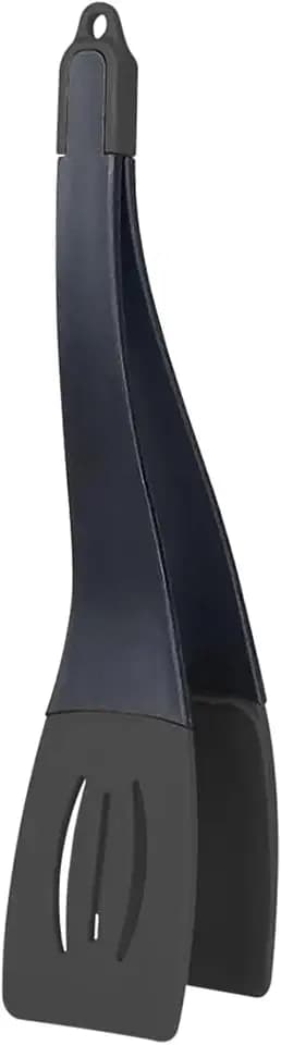 Fox Run 3-In-1 Black Nylon Spatula, Tongs, and Turner, Non-Stick Safe, 14"