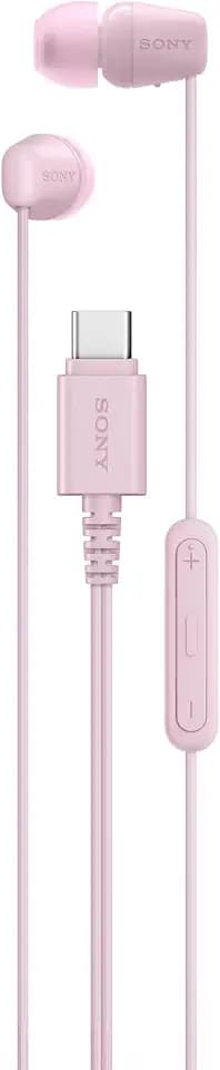 Sony IER-EX15C USB-C kabelgebundene In-Ear Kopfhörer mit Mikro – kompatibel mit Android, iOS, Tablet, Laptop & PC – verwicklungsfreies Kabel, kraftvolle Bässe – perfekt für Reisen & Alltag – Rosa