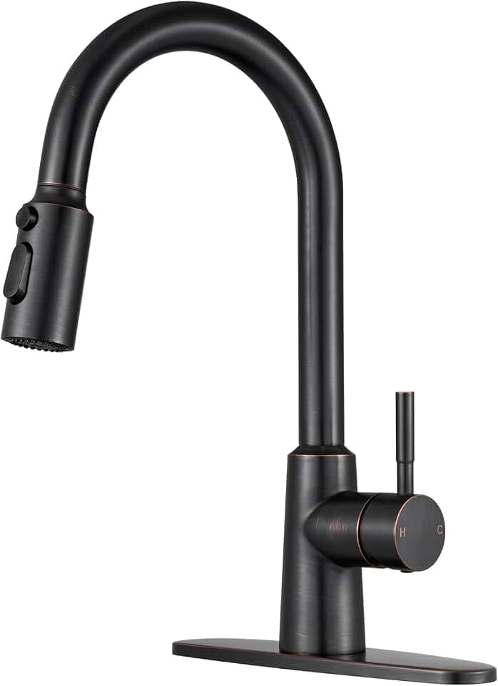 Kitchen Faucet with Pull Down Sprayer, Oil Rubbed Bronze