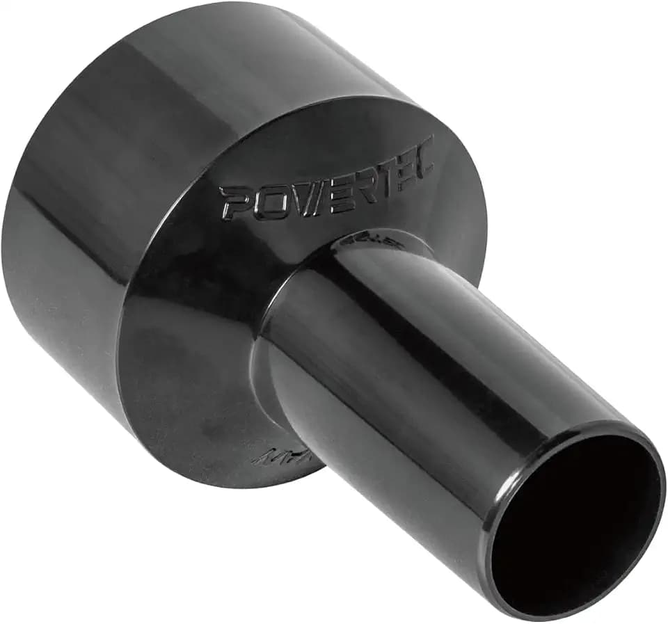 POWERTEC 70140 2-1/2” to 1-1/4” Hose Reducer – Conversion Unit for Dust Collection Accessories, Black