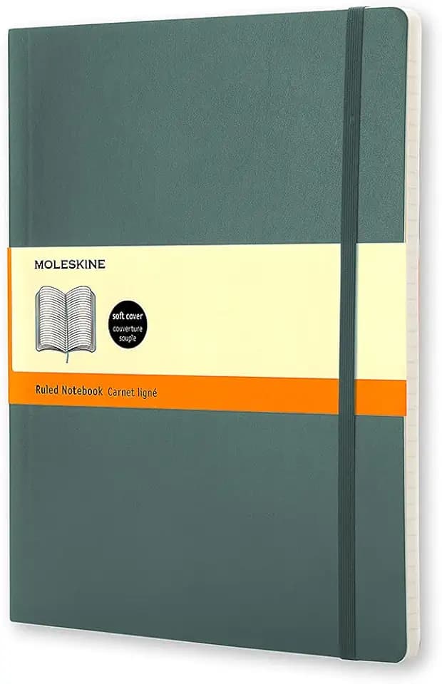 Moleskine Classic Notebook, XL, Ruled, Forest Green, Softcover