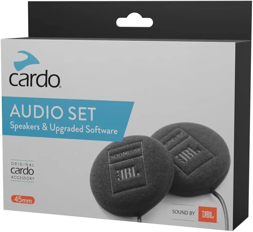 Cardo, 45 MM JBL Dual HD-Kopfhörer-Audio-Kit für Gegensprechanlage, Noir
