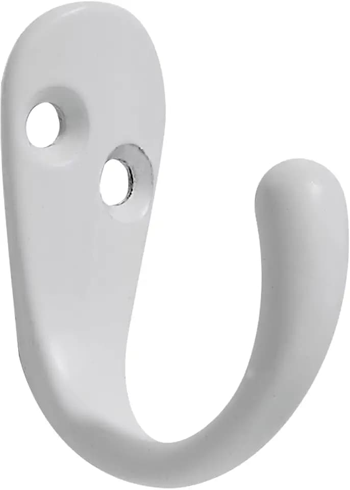 khtumeware 15-Pack White Wall-Mounted Coat Hooks Single Prong Robe Hooks for Hanging Towels, Bags, Mugs, Hats, Caps, Scarves, and Pet Leashes.