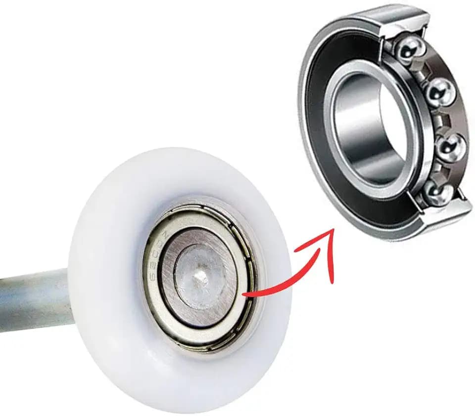 DURA-LIFT Ultra-Life 2" Reinforced 6200Z Bearing Nylon Garage Door Roller and 4" Stem (10 Pack)