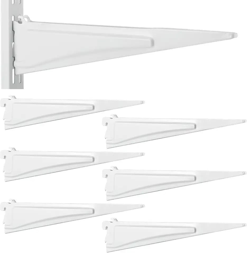 Menkxi 6 Pcs Track Locking Shelf Bracket, 12 Inch