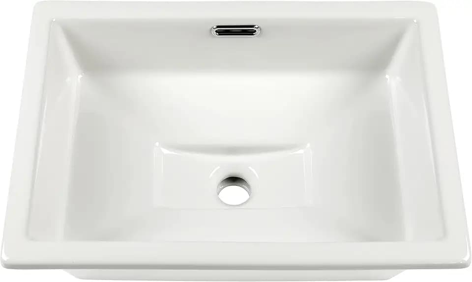 20.5" x 14.4" Self-rimming Bathroom Sink Undermount or Drop-in Ceramic Vanity Basin with Overflow (OB-15)