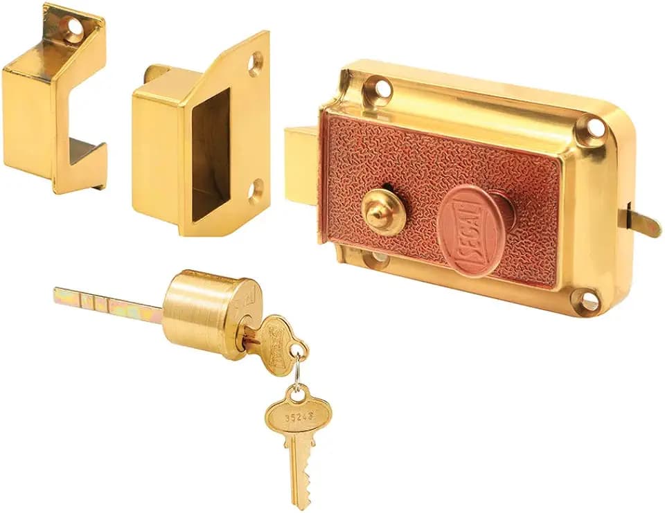 Segal SE 13312 Rim Deadlatch, Cast Bronze Construction, Polished Brass-Plated Finish (Single Pack)