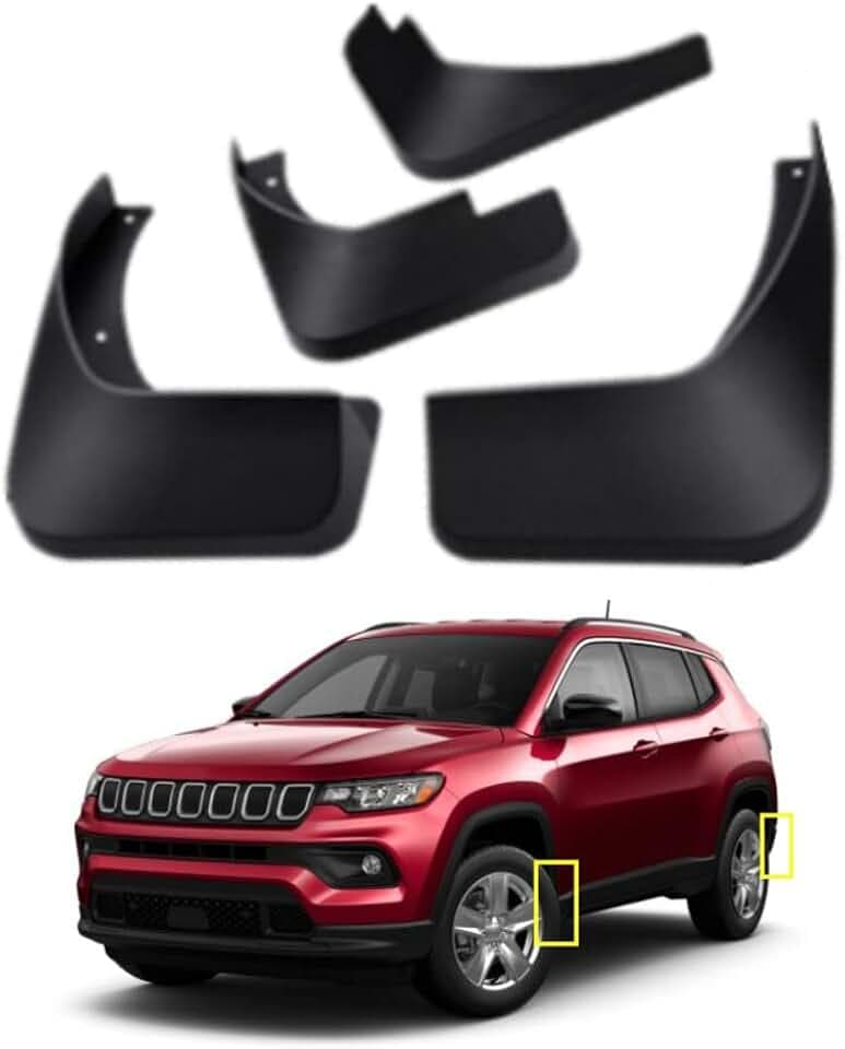 Schmutzfänger-Set für Jeep Compass 2017–2021, Schmutz-Spritzschutz, vorne und hinten, 4-teiliges Set