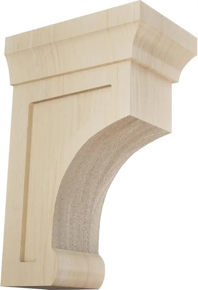 Ekena Millwork BKTW02X04X06GORW Small Gomez Wood Wood Brackets, 2 1/2"W x 4"D x 6"H , Rubberwood
