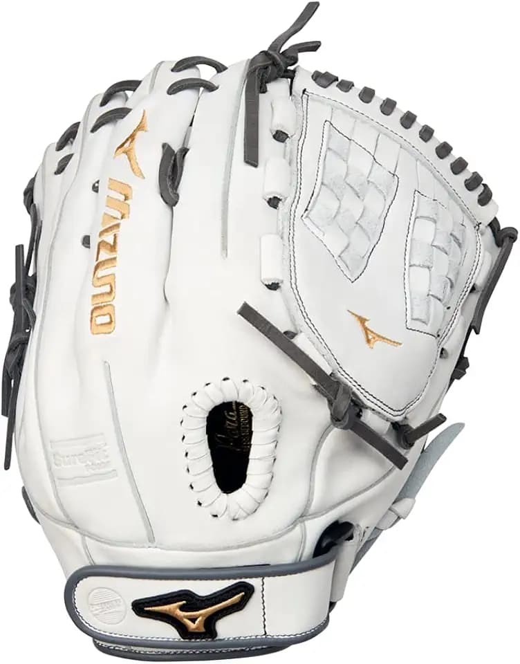 Mizuno GMVP1250PF4W MVP Prime Fastpitch Softball Glove 12.5", Trident Web, Left Hand Throw, WHITE-GREY