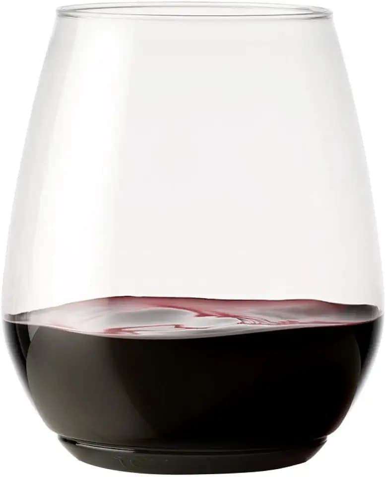 TOSSWARE POP 18oz Vino XL SET OF 12, Premium Quality, Recyclable, Unbreakable & Crystal Clear Plastic Wine Glasses, 12 Count (Pack of 1)