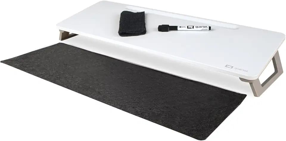 Quartet Dry Erase White Board, Magnetic Desktop Computer Pad for Notetaking, 21" x 7-3/4” Whiteboard, 1 Dry Erase Marker and Keyboard Pad, White Surface (Q090F01-R)