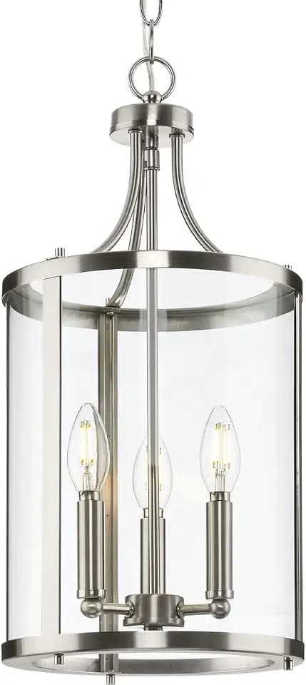 Progress Lighting Gilliam Collection Three-Light Brushed Nickel New Traditional Hall & Foyer (P500390-009)