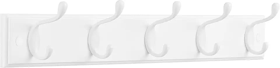 SONGMICS Wall-Mounted Coat Rack, 5 Dual Metal Hooks