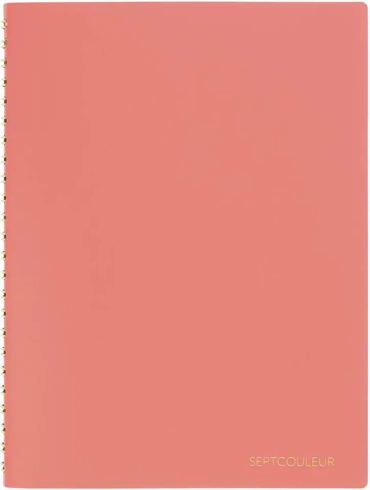 Maruman Septcouleur Lab Spiral Notebook, 80 Sheets, A5 3mm Grid, Coral Pink