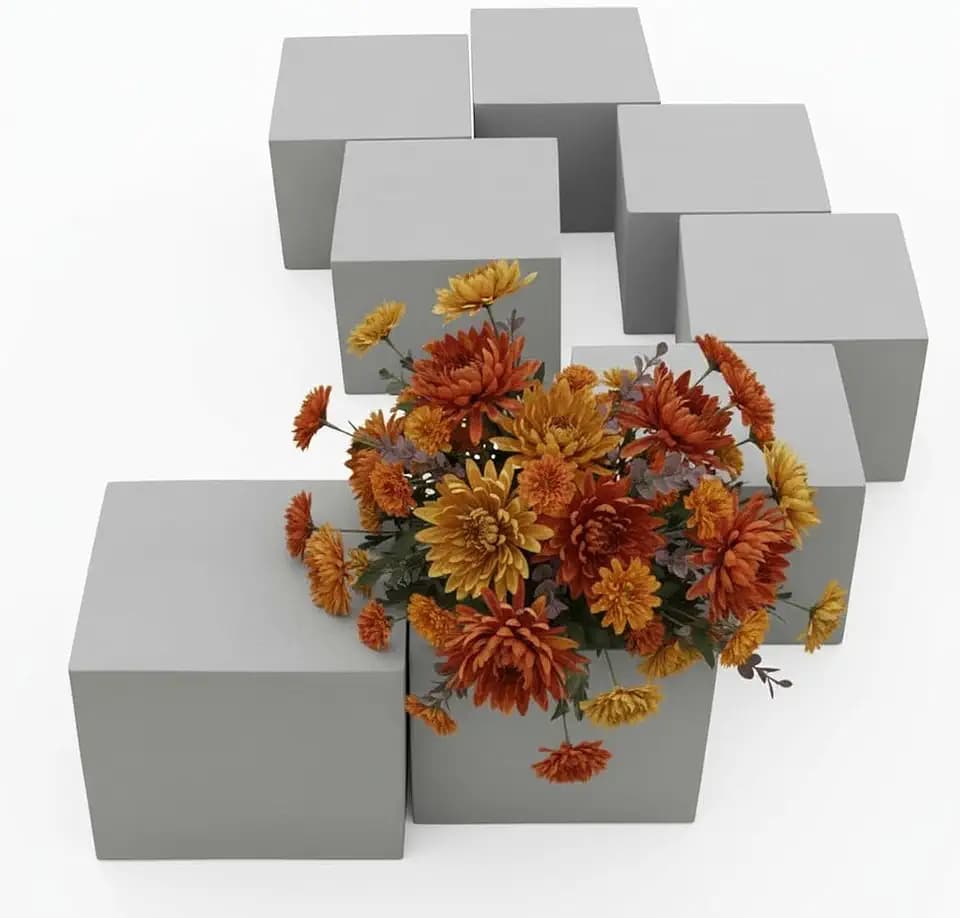 XCEL Floral Foam Blocks - Reusable, Weather Resistant Craft Foam Artificial Flower Arrangements, Faux Florist Foam Planters Florist Supplies (Gray 4" x 4" x 3" - 8 Pack)
