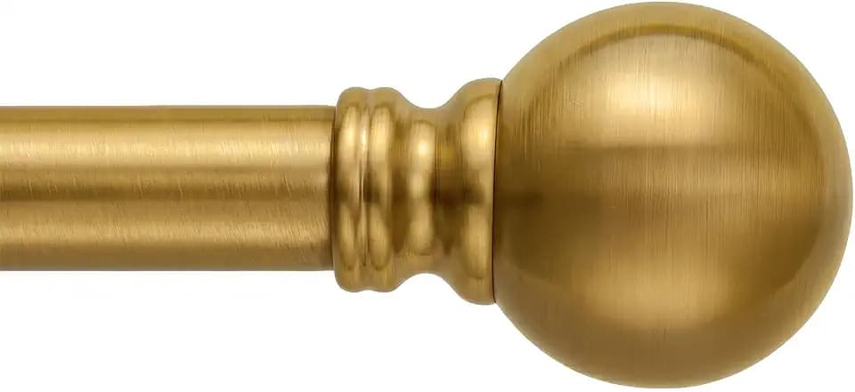 Modern Gold Curtain Rods for Windows 48 to 84 Inch 1" Diameter