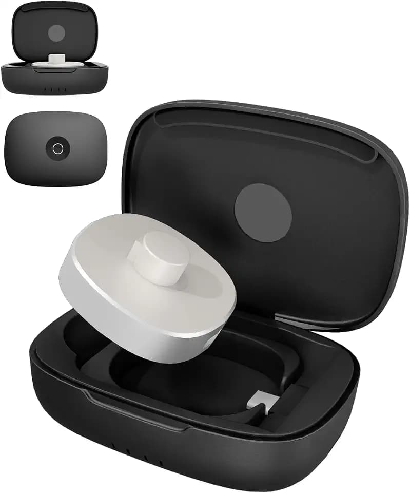 Doohoeek Charging Case Compatible with Ringconn Gen 2 Air (Official Charger NOT Include), Wireless Power Station Fits Official Chargers & Fit All-Sized Rings 1000mAh (NOT a Charger) (Black)