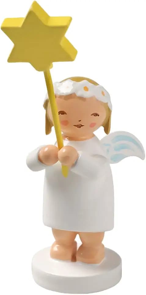 Wendt & Kuhn Handpainted Wooden Blonde Margarite Angel Figurine Star
