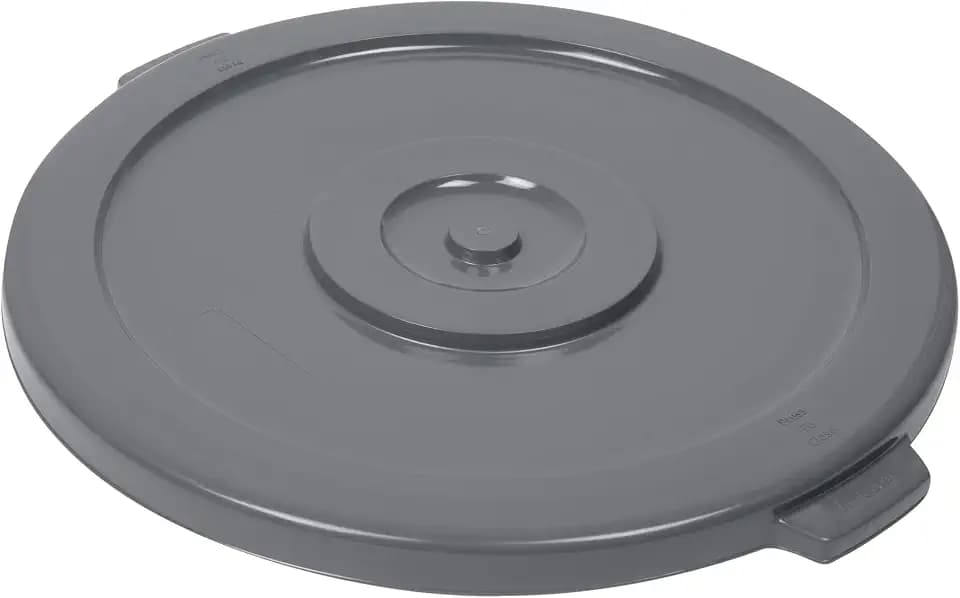Restaurantware-LID ONLY: RW Clean Waste Container Lid, 1 Round Trash Can Cover - Waste Bin Sold Separately, For 44 Gallon Dustbin, Built-In Handle, Gray Plastic Garbage Can Cover, Heavy-Duty