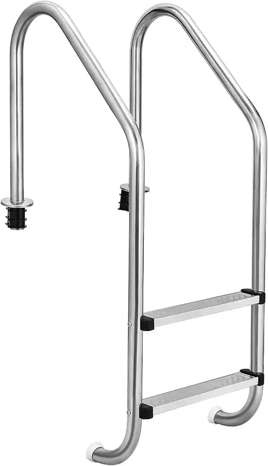 Pool Ladder, 304 Stainless Steel Swimming Pool Steps, Durable Heavy-Duty Pool Ladder, 2-Step Pool Entry System, for Above Ground Pools, with Handrails