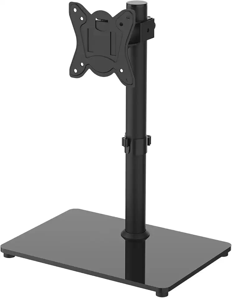GRIFEMA GB1005-1 Universal-TV-Ständer für 32-Zoll-Tischfernseher – hält 10 kg, höhenverstellbarer Sockel mit verdicktem gehärtetem Glas, max. VESA 100 x 100 mm