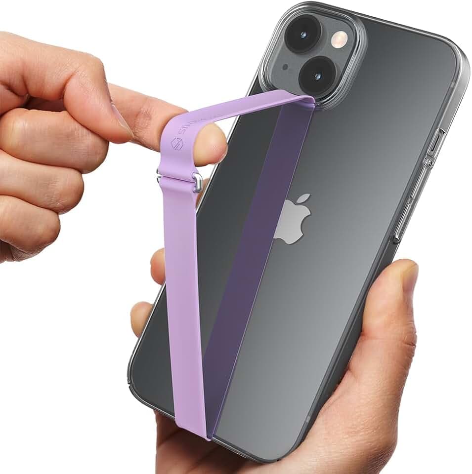 Sinjimoru C-Shaped Clip Finger Phone Grip, Silicone Strap, Lavender 210