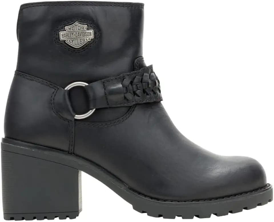 Harley-Davidson Footwear Womens Kitty Harness Casual Boots Ankle Mid Heel 2-3"