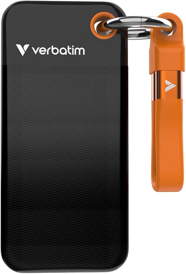 Verbatim Pocket SSD 256GB USB 3.2 Gen2 1000MB/s Externe SSD Schwarz Orange