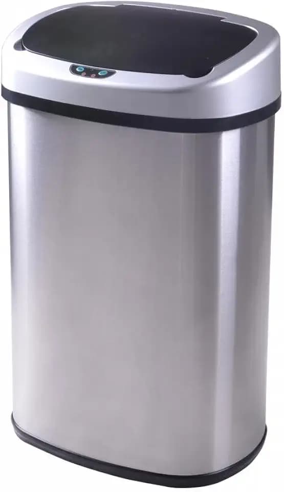 FDW | 13 Gallon Stainless Steel Trash Can with Lid | Steel