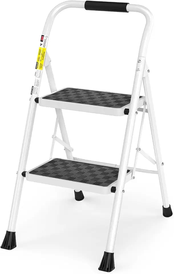 HBTower Step Ladder, Folding Step Stool with Wide Anti-Slip Pedal