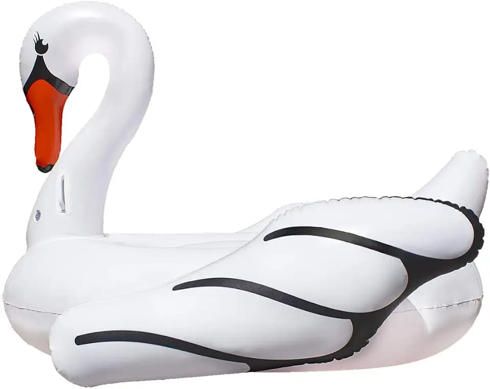 Poolmaster Jumbo Swimming Pool Float Rider, Swan, White Extra Large