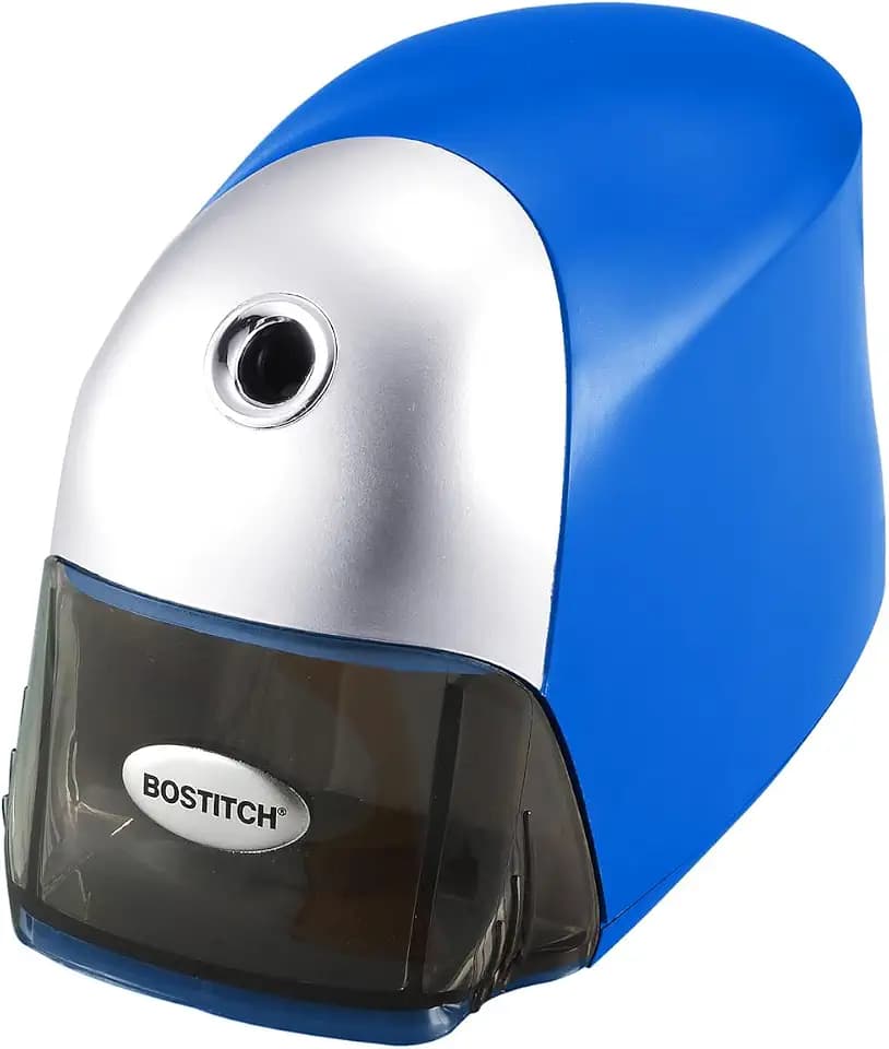 Bostitch Office QuietSharp Executive Heavy Duty Electric Pencil Sharpener for 65% Faster Sharpening and 6X Longer Cutter Life - Colored Pencil Compatible, Blue