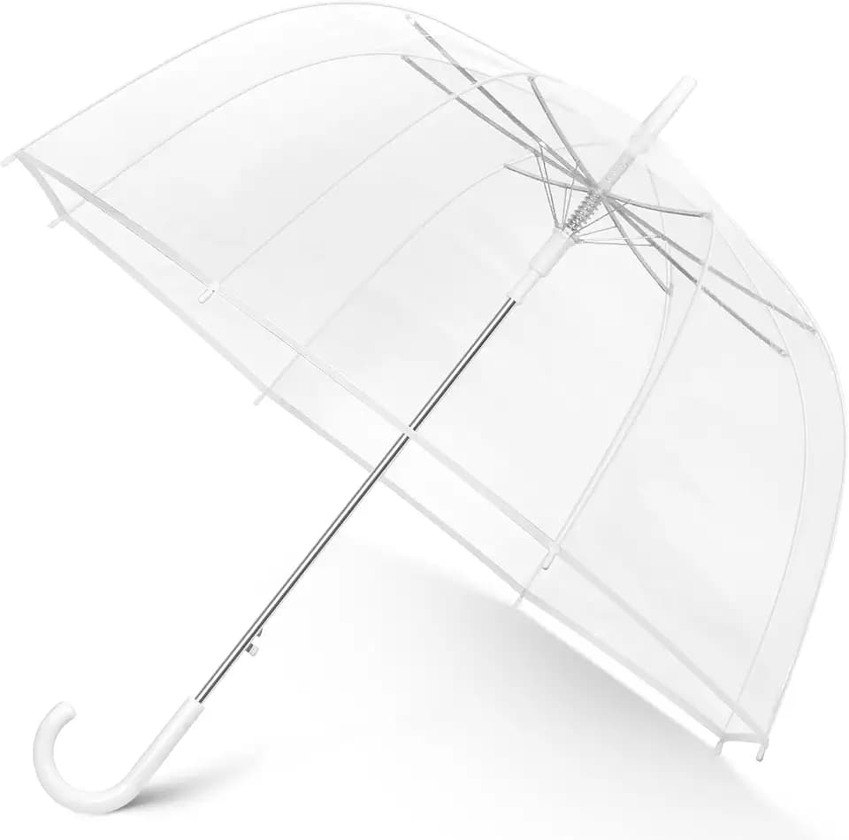 52 inch Large Canopy Clear Bubble Umbrellas, High-Visibility Rain Umbrella
