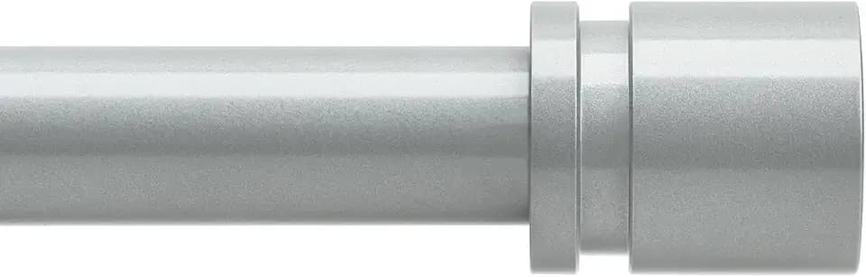 Byondeth Curtain Rods for Windows 16 to 144 Inches Adjustable Length 1 Inch Diameter Window Curtain Rod with Aluminium End Cap, Silver Gray