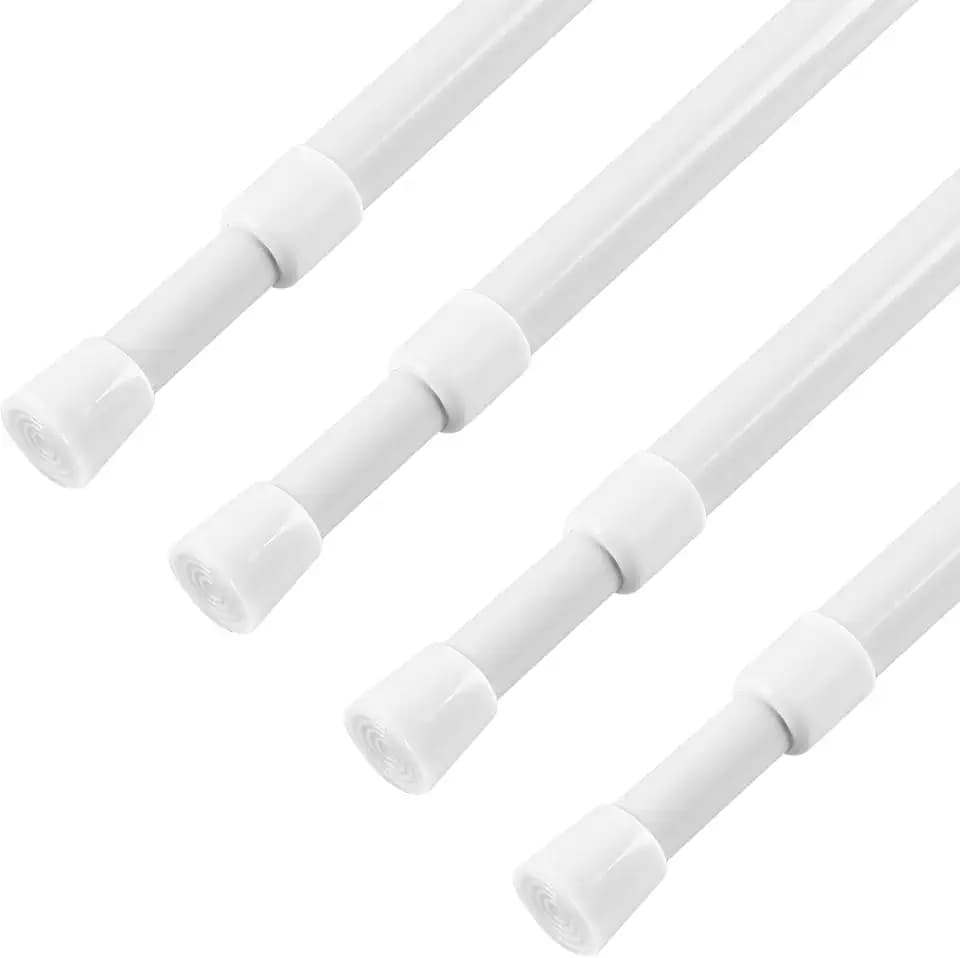 KXLife 4 Pcs Spring Tension Curtain Rod Adjustable 28 to 40 Inches, White
