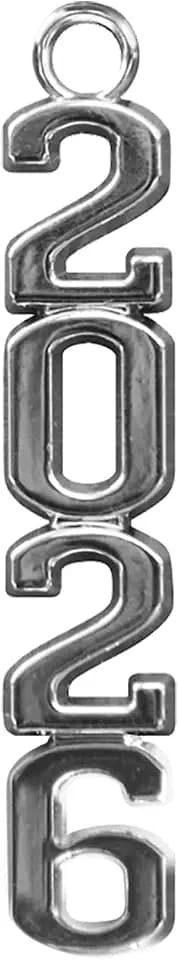 Endea Graduation Tassel Date Charm Silver Stacked Year