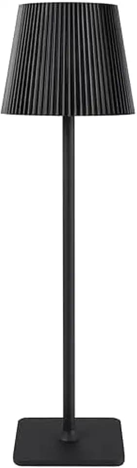 Mikasa 4.42x4.42x14.96 Inch Black Cordless Rechargeable LED Lamp with Fluted Metal Shade, Cordless Desk Lamp