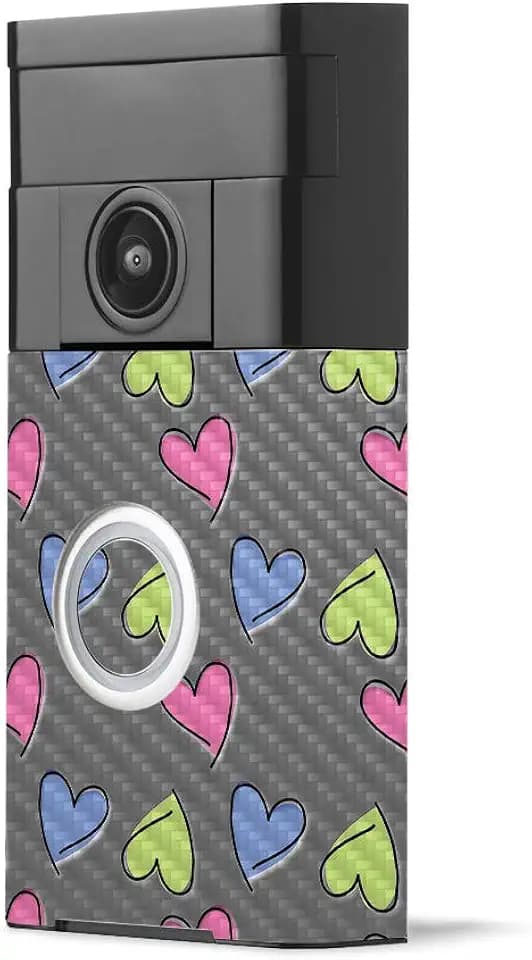 MIGHTY SKINS Carbon Fiber Skin for Ring Video Doorbell - Girly | Protective, Durable Textured Carbon Fiber Finish | Easy to Apply, Remove, and Change Styles | Made in The USA