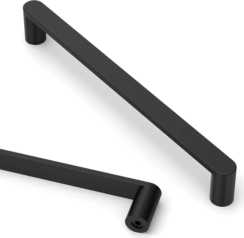 Asidrama 10 Pack 10 Inch(254mm) Matte Black Kitchen Cabinet Handles, Cabinet Pulls Kitchen Cabinet Hardware Cupboard Handles Drawer Pulls 3644