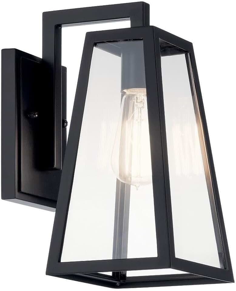 Kichler Delison 11.5" 1-Light Outdoor Wall Sconce Light, Black