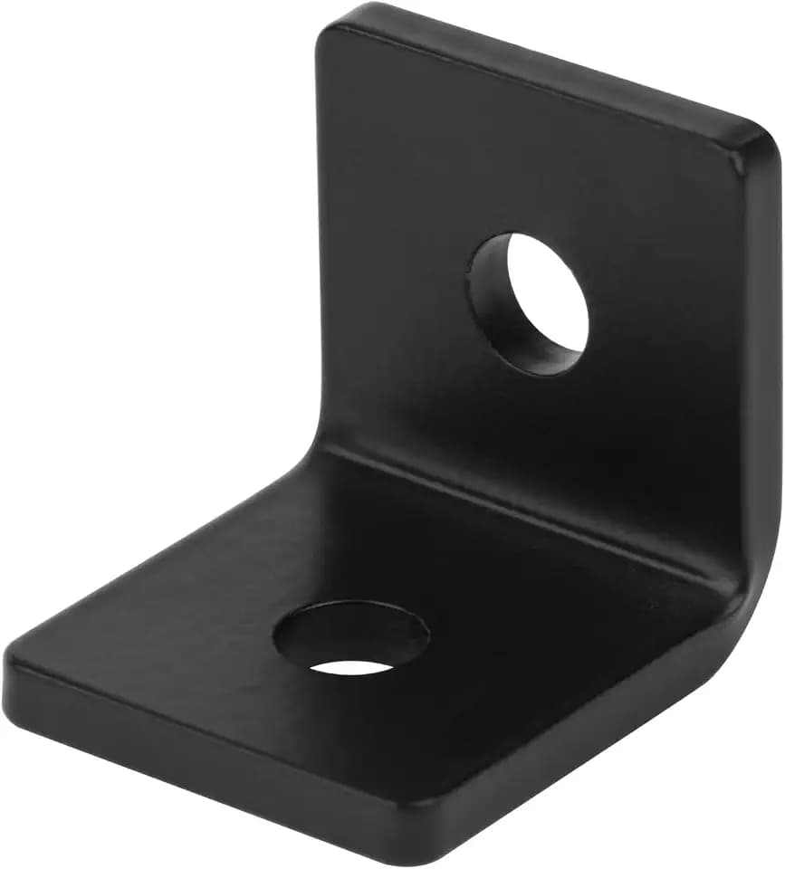 10 PCS 1-1/2" Heavy Duty L Angle Bracket, Black Rafter Clips, 3/16" Thick