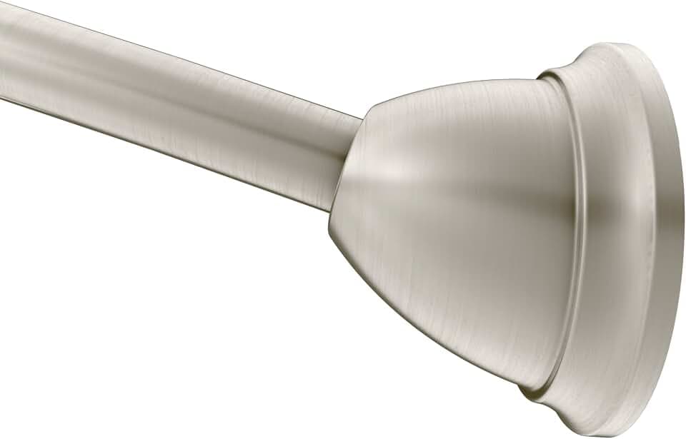 Moen MDN2170BN Magnetix 60-inch Curved Adjustable Single Shower Curtain Rod, Brushed Nickel