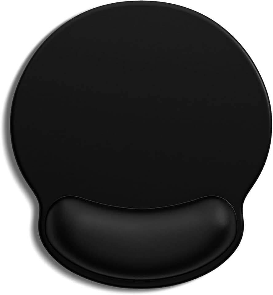 Ergonomic Mouse Pad with Wrist Rest, Comfortable Silicone Non-Slip Computer Pain Relief Gel Mouse Mat with Wrist Support for Gaming, Work, Office, Women & Men, Cute Pattern, Black