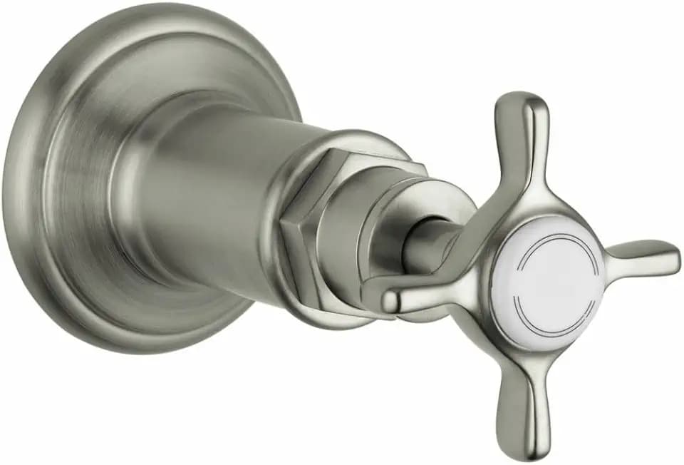 AXOR Hansgrohe 16873821Montreux Volume Control Trim With Cross Handle, Brushed Nickel