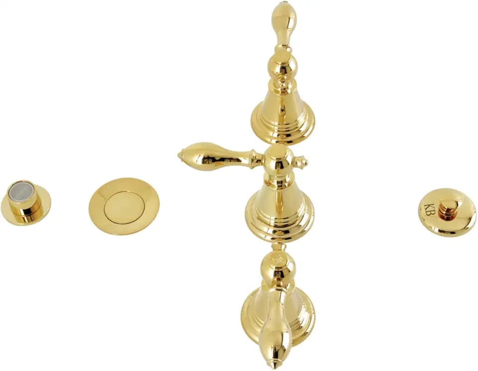 Kingston KB322AL Three-Handle Bidet Faucet, Polished Brass