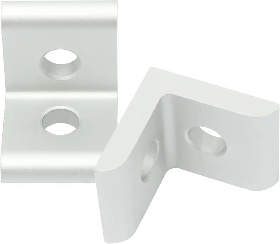 25 Packs Inside Corner Brackets, Aluminum 2-Hole 90 Degree Angle Bracket for 10 Series T Slot Profile Extruded Aluminum Extrusion